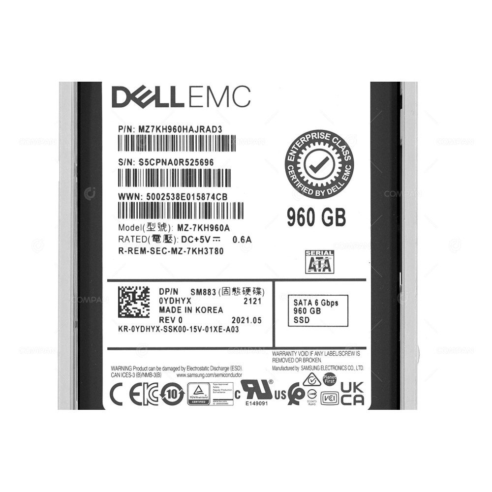 YDHYX  DELL SSD 960GB SAS 6G 2.5" SFF FOR DELL POWEREDGE T640 G11 G12 G13 G14